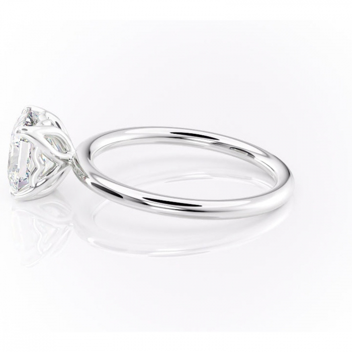 Inel de logodnă Arabeth din aur Alb 14kt cu moissanite tăietură asscher – Solitar rafinată pentru profil înalt | Personalizează și configurează gratuit online [6]