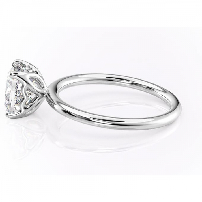 Inel de logodnă Arabeth din aur Alb 14kt cu moissanite tăietură pernă – Solitar rafinată pentru profil înalt | Personalizează și configurează gratuit online [6]