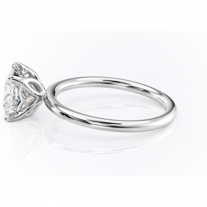 Inel de logodnă Arabeth din aur Alb 14kt cu moissanite tăietură princess – Solitar rafinată pentru profil înalt | Personalizează și configurează gratuit online [6]