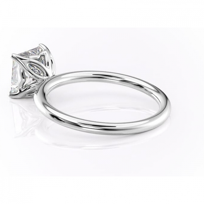 Inel de logodnă Arabeth din aur Alb 14kt cu moissanite tăietură princess – Solitar rafinată pentru profil înalt | Personalizează și configurează gratuit online [5]
