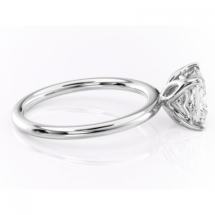 Inel de logodnă Arabeth din aur Alb 14kt cu moissanite tăietură princess – Solitar rafinată pentru profil înalt | Personalizează și configurează gratuit online [2]