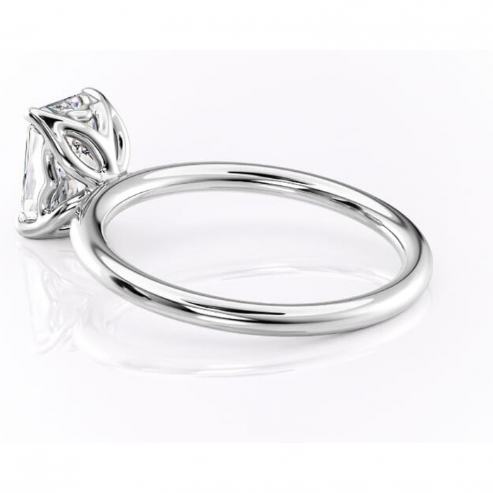 Inel de logodnă Arabeth din aur Alb 14kt cu moissanite tăietură radiantă – Solitar rafinată pentru profil înalt | Personalizează și configurează gratuit online [5]