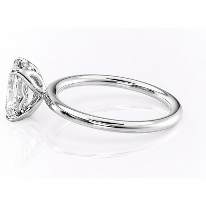 Inel de logodnă Arabeth din aur Alb 14kt cu moissanite tăietură radiantă – Solitar rafinată pentru profil înalt | Personalizează și configurează gratuit online [6]