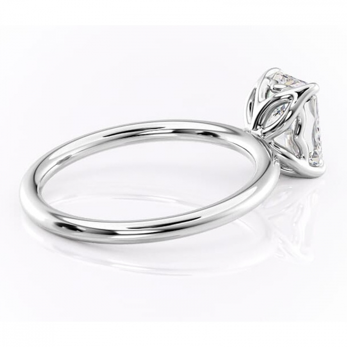 Inel de logodnă Arabeth din aur Alb 14kt cu moissanite tăietură radiantă – Solitar rafinată pentru profil înalt | Personalizează și configurează gratuit online [3]