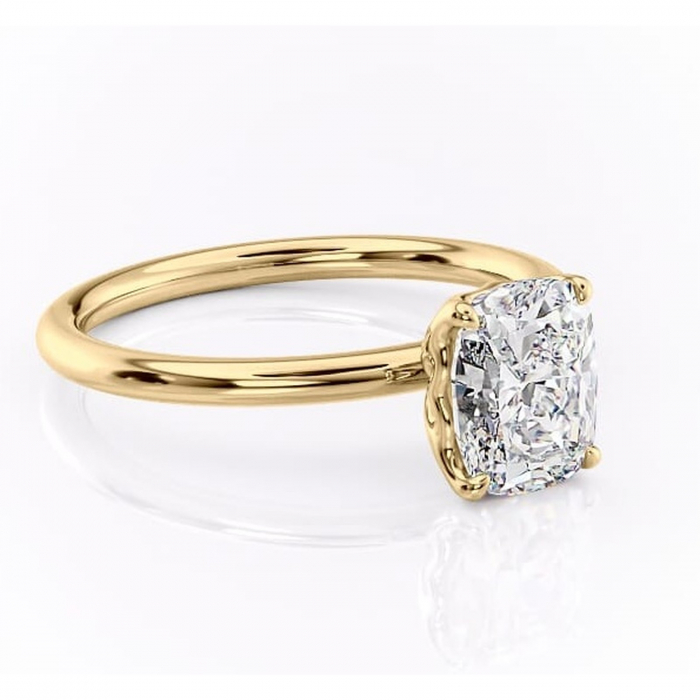 Inel de logodnă Arabeth din aur Galben 14kt cu moissanite tăietură asscher – Solitar rafinată pentru profil înalt | Personalizează și configurează gratuit online [1]