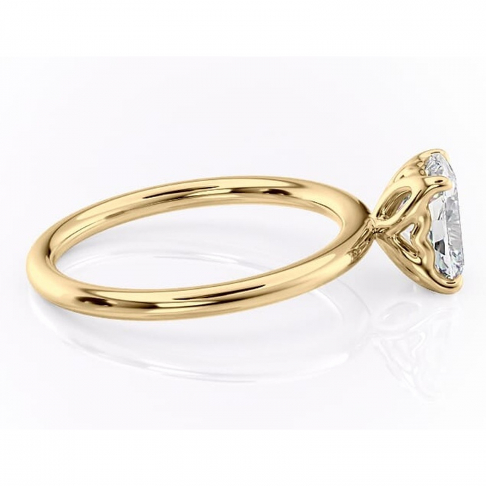 Inel de logodnă Arabeth din aur Galben 14kt cu moissanite tăietură asscher – Solitar rafinată pentru profil înalt | Personalizează și configurează gratuit online [2]