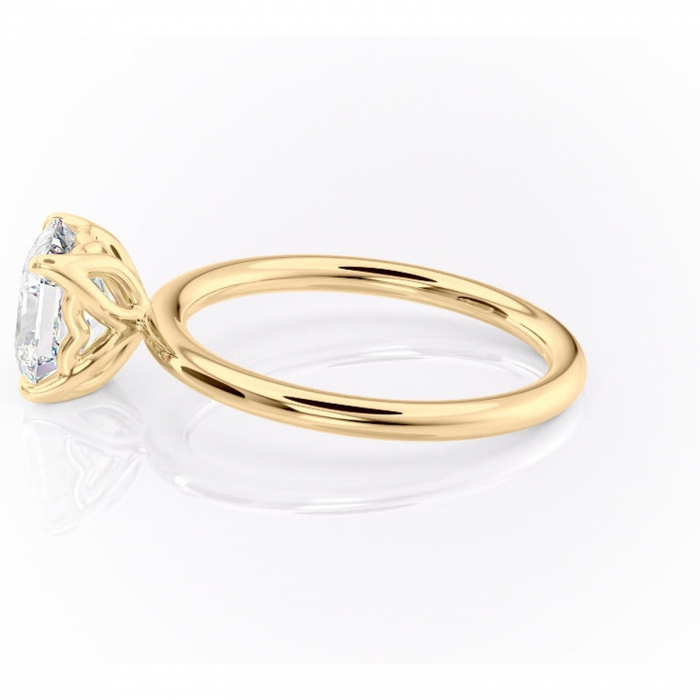 Inel de logodnă Arabeth din aur Galben 18kt cu moissanite tăietură asscher – Solitar rafinată pentru profil înalt | Personalizează și configurează gratuit online [6]