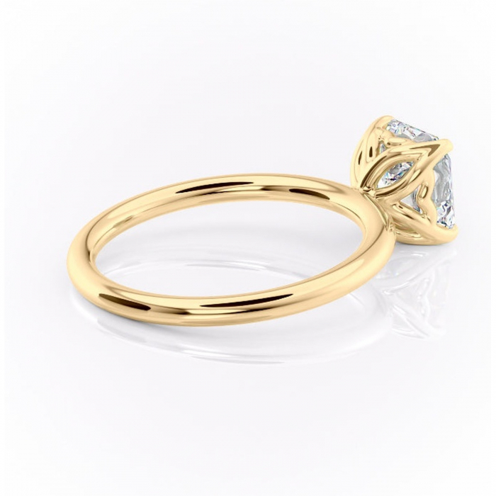 Inel de logodnă Arabeth din aur Galben 18kt cu moissanite tăietură asscher – Solitar rafinată pentru profil înalt | Personalizează și configurează gratuit online [3]