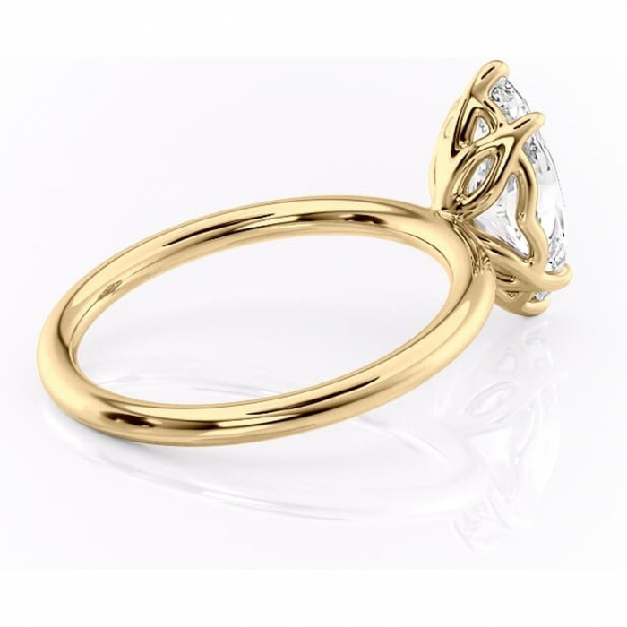 Inel de logodnă Arabeth din aur Galben 14kt cu moissanite tăietură marquise – Solitar rafinată pentru profil înalt | Personalizează și configurează gratuit online [3]