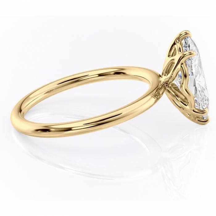 Inel de logodnă Arabeth din aur Galben 14kt cu moissanite tăietură marquise – Solitar rafinată pentru profil înalt | Personalizează și configurează gratuit online [2]