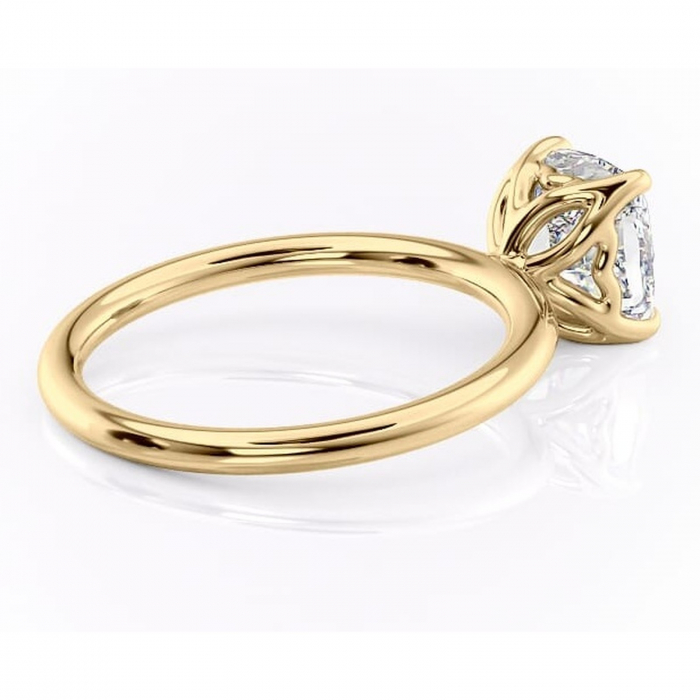 Inel de logodnă Arabeth din aur Galben 18kt cu moissanite tăietură pernă – Solitar rafinată pentru profil înalt | Personalizează și configurează gratuit online [3]