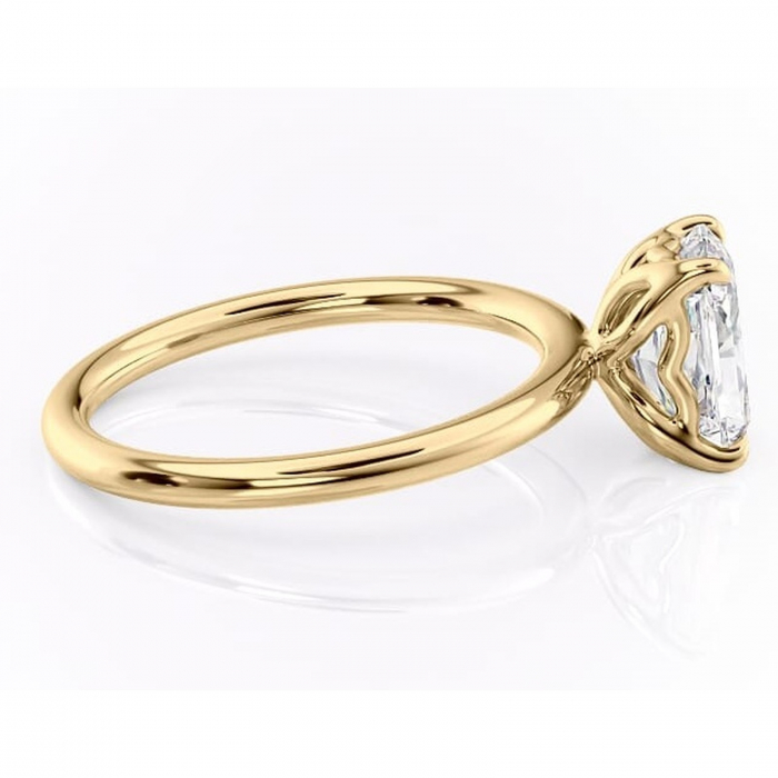 Inel de logodnă Arabeth din aur Galben 14kt cu moissanite tăietură radiantă – Solitar rafinată pentru profil înalt | Personalizează și configurează gratuit online [2]