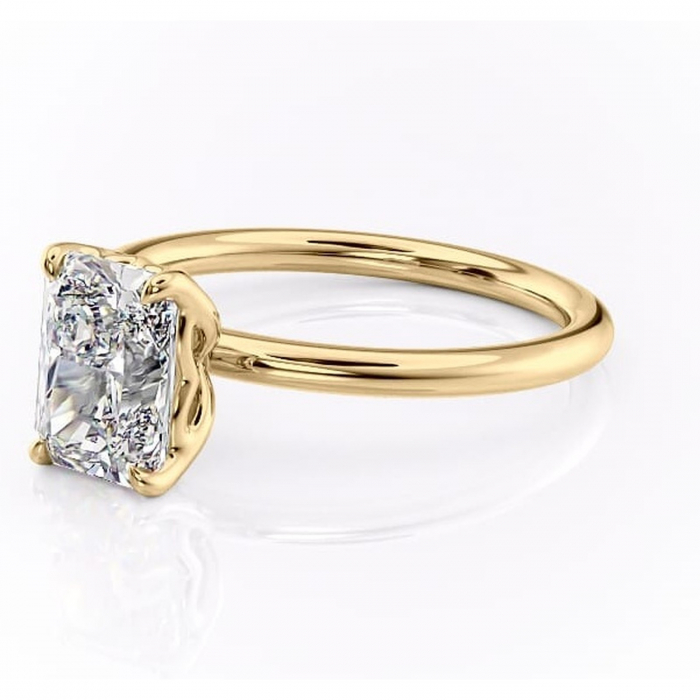 Inel de logodnă Arabeth din aur Galben 14kt cu moissanite tăietură radiantă – Solitar rafinată pentru profil înalt | Personalizează și configurează gratuit online [7]