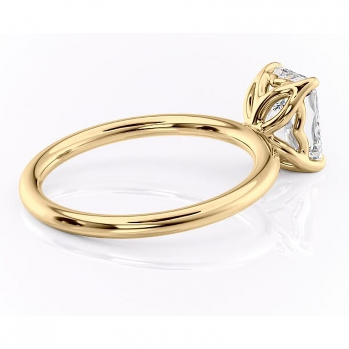 Inel de logodnă Arabeth din aur Galben 14kt cu moissanite tăietură radiantă – Solitar rafinată pentru profil înalt | Personalizează și configurează gratuit online [3]