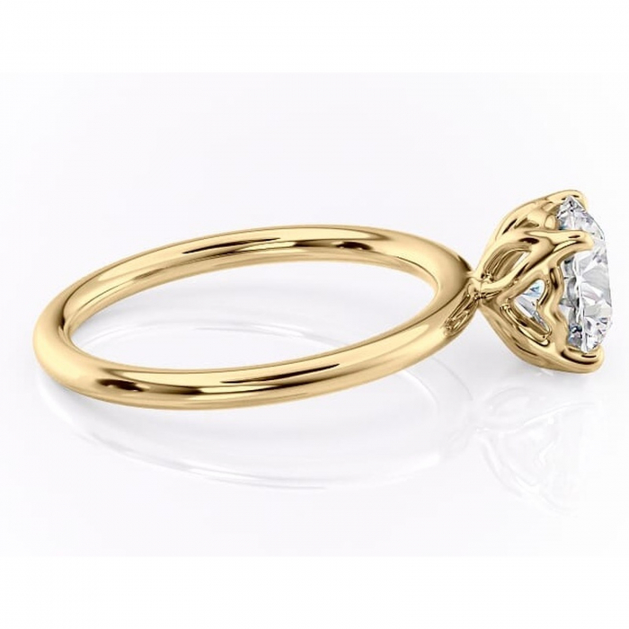 Inel de logodnă Arabeth din aur Galben 14kt cu moissanite tăietură rotundă – Solitar rafinată pentru profil înalt | Personalizează și configurează gratuit online [2]