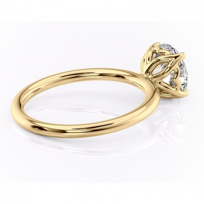 Inel de logodnă Arabeth din aur Galben 14kt cu moissanite tăietură rotundă – Solitar rafinată pentru profil înalt | Personalizează și configurează gratuit online [3]