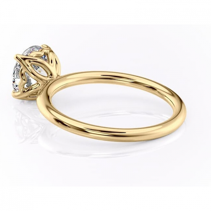 Inel de logodnă Arabeth din aur Galben 14kt cu moissanite tăietură rotundă – Solitar rafinată pentru profil înalt | Personalizează și configurează gratuit online [5]