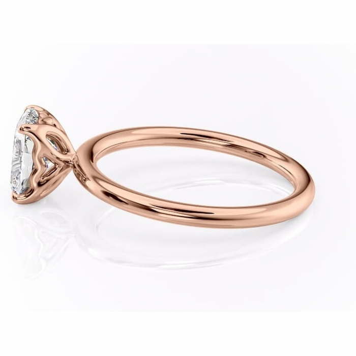 Inel de logodnă Arabeth din aur Rose 14kt cu moissanite tăietură asscher – Solitar rafinată pentru profil înalt | Personalizează și configurează gratuit online [6]