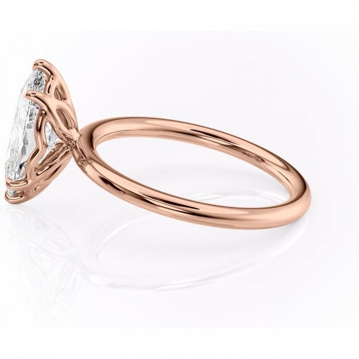 Inel de logodnă Arabeth din aur Rose 14kt cu moissanite tăietură marquise – Solitar rafinată pentru profil înalt | Personalizează și configurează gratuit online [6]