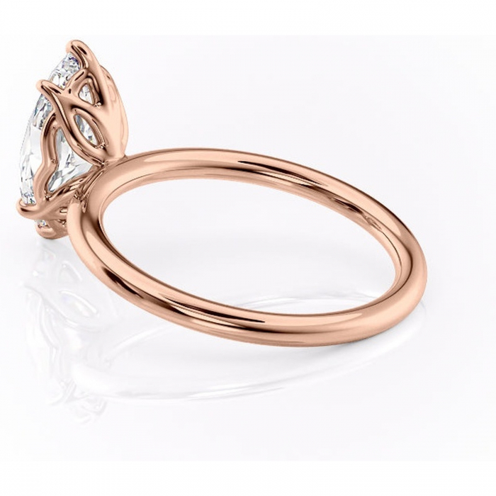Inel de logodnă Arabeth din aur Rose 14kt cu moissanite tăietură marquise – Solitar rafinată pentru profil înalt | Personalizează și configurează gratuit online [5]