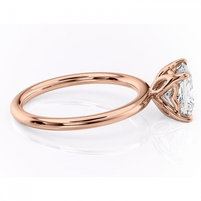 Inel de logodnă Arabeth din aur Rose 14kt cu moissanite tăietură princess – Solitar rafinată pentru profil înalt | Personalizează și configurează gratuit online [2]