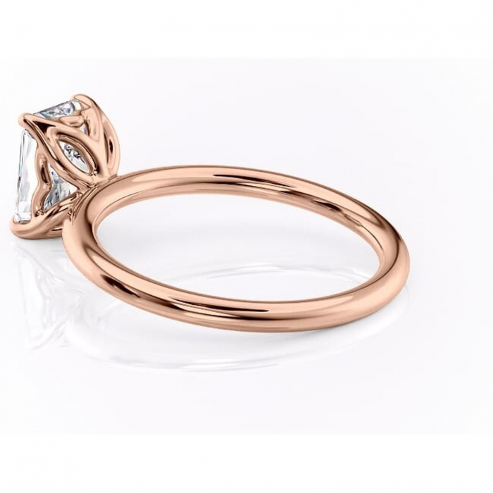 Inel de logodnă Arabeth din aur Rose 14kt cu moissanite tăietură radiantă – Solitar rafinată pentru profil înalt | Personalizează și configurează gratuit online [5]