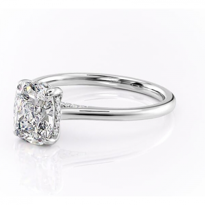 Inel de logodnă Aria din aur Alb 14kt cu moissanite tăietură asscher – Solitar rafinată pentru profil înalt | Personalizează și configurează gratuit online [7]