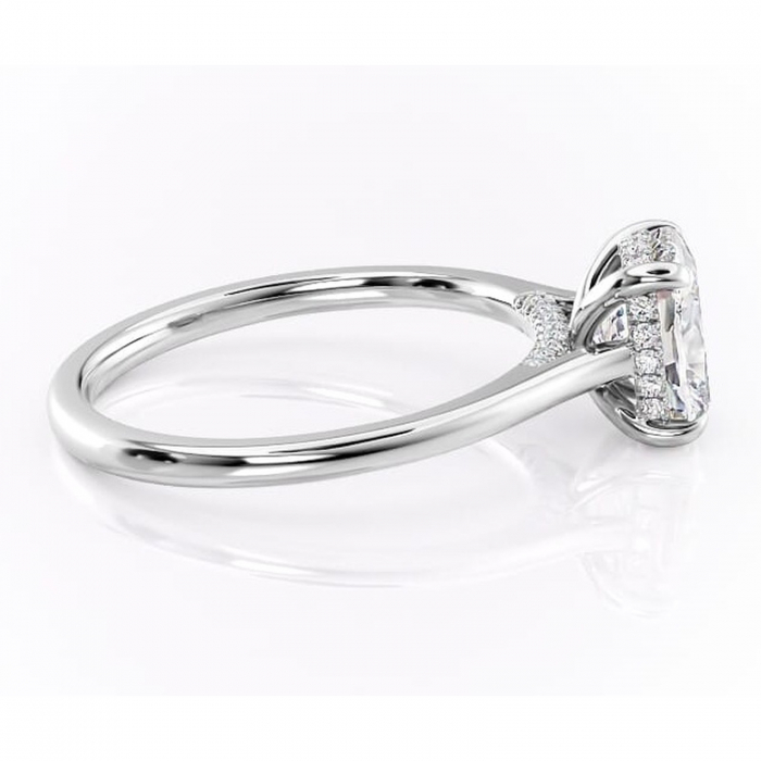 Inel de logodnă Aria din aur Alb 14kt cu moissanite tăietură asscher – Solitar rafinată pentru profil înalt | Personalizează și configurează gratuit online [2]