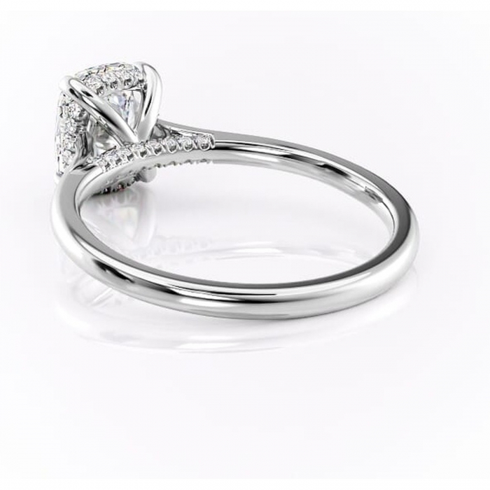 Inel de logodnă Aria din aur Alb 14kt cu moissanite tăietură asscher – Solitar rafinată pentru profil înalt | Personalizează și configurează gratuit online [4]