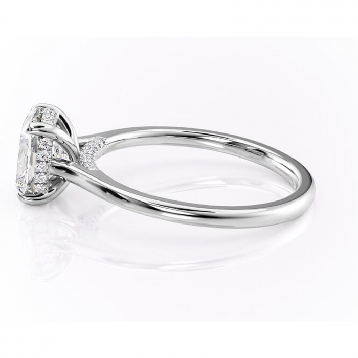 Inel de logodnă Aria din aur Alb 14kt cu moissanite tăietură asscher – Solitar rafinată pentru profil înalt | Personalizează și configurează gratuit online [6]