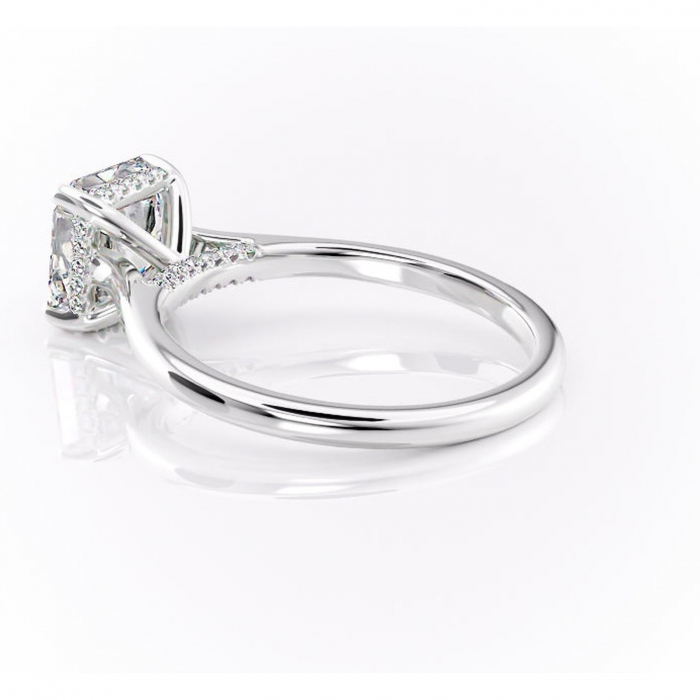 Inel de logodnă Aria din aur Alb 14kt cu moissanite tăietură asscher – Solitar rafinată pentru profil înalt | Personalizează și configurează gratuit online [5]