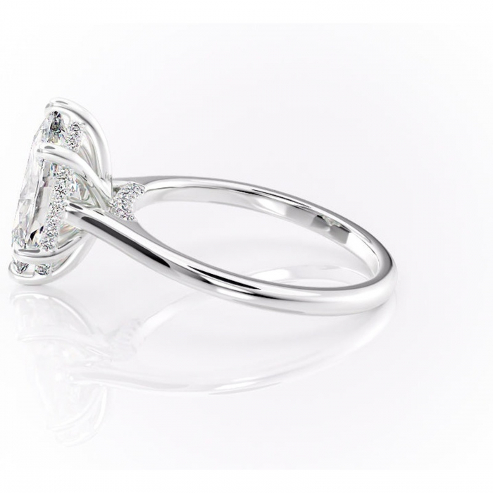 Inel de logodnă Aria din aur Alb 14kt cu moissanite tăietură marquise – Solitar rafinată pentru profil înalt | Personalizează și configurează gratuit online [6]