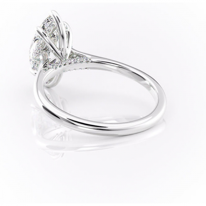 Inel de logodnă Aria din aur Alb 14kt cu moissanite tăietură marquise – Solitar rafinată pentru profil înalt | Personalizează și configurează gratuit online [4]