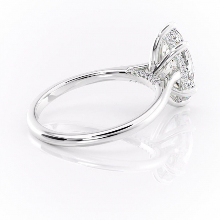 Inel de logodnă Aria din aur Alb 14kt cu moissanite tăietură marquise – Solitar rafinată pentru profil înalt | Personalizează și configurează gratuit online [3]