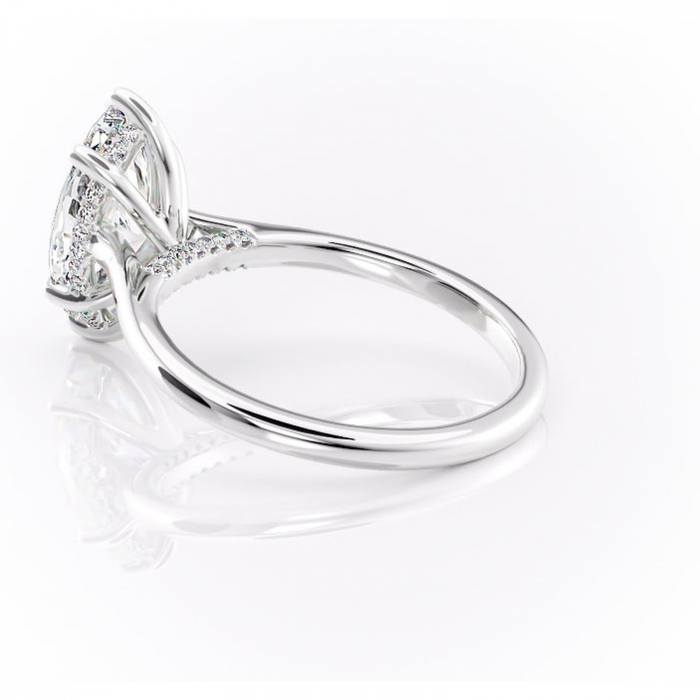 Inel de logodnă Aria din aur Alb 14kt cu moissanite tăietură marquise – Solitar rafinată pentru profil înalt | Personalizează și configurează gratuit online [5]