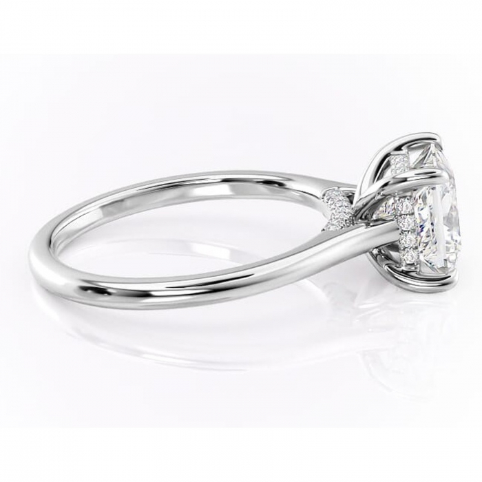 Inel de logodnă Aria din aur Alb 18kt cu moissanite tăietură princess – Solitar rafinată pentru profil înalt | Personalizează și configurează gratuit online [2]