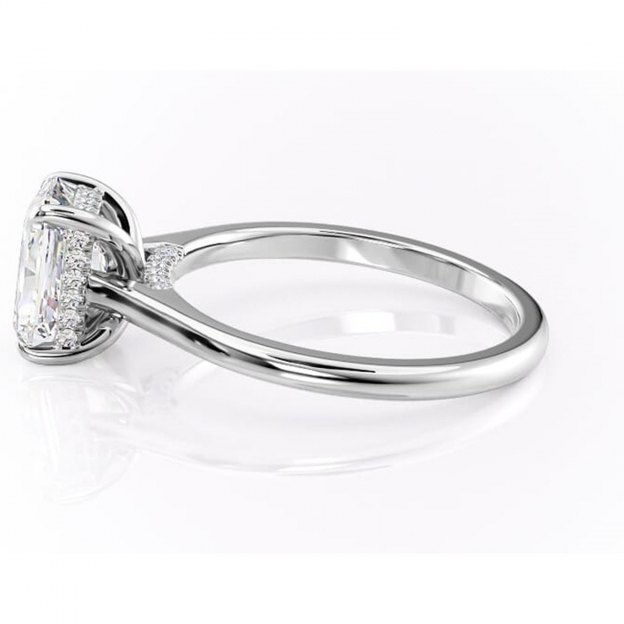 Inel de logodnă Aria din aur Alb 18kt cu moissanite tăietură radiantă – Solitar rafinată pentru profil înalt | Personalizează și configurează gratuit online [6]