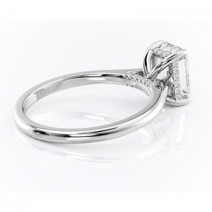 Inel de logodnă Aria din aur Alb 18kt cu moissanite tăietură radiantă – Solitar rafinată pentru profil înalt | Personalizează și configurează gratuit online [3]