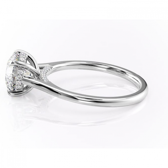 Inel de logodnă Aria din aur Alb 14kt cu moissanite tăietură rotundă – Solitar rafinată pentru profil înalt | Personalizează și configurează gratuit online [6]