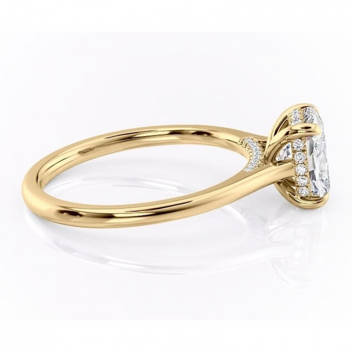 Inel de logodnă Aria din aur Galben 14kt cu moissanite tăietură asscher – Solitar rafinată pentru profil înalt | Personalizează și configurează gratuit online [2]