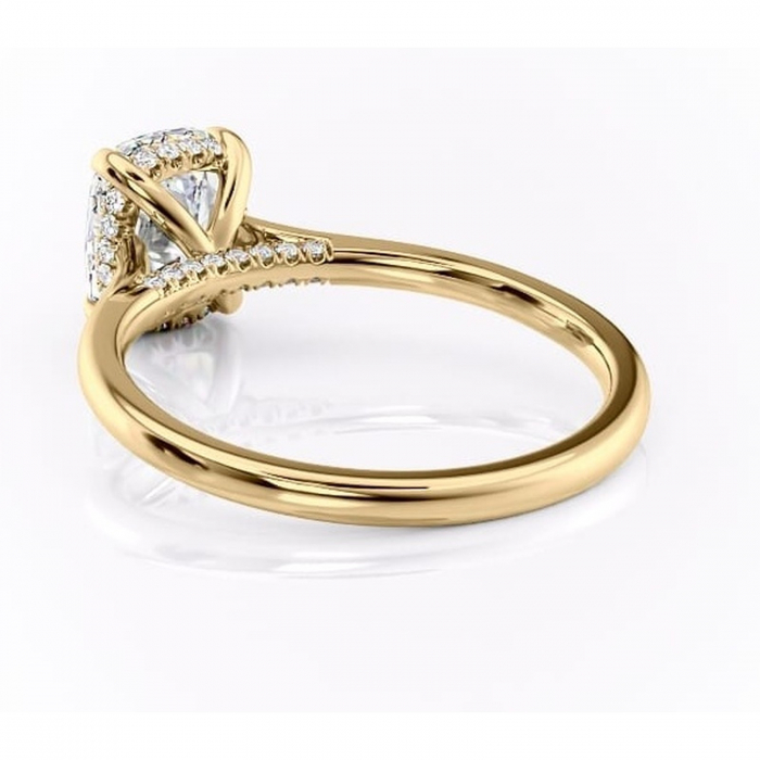 Inel de logodnă Aria din aur Galben 14kt cu moissanite tăietură asscher – Solitar rafinată pentru profil înalt | Personalizează și configurează gratuit online [4]