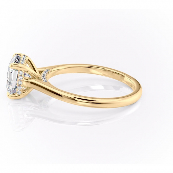 Inel de logodnă Aria din aur Galben 14kt cu moissanite tăietură asscher – Solitar rafinată pentru profil înalt | Personalizează și configurează gratuit online [6]