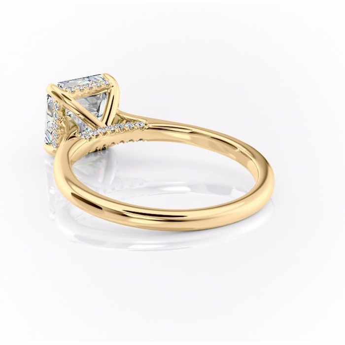 Inel de logodnă Aria din aur Galben 14kt cu moissanite tăietură asscher – Solitar rafinată pentru profil înalt | Personalizează și configurează gratuit online [4]
