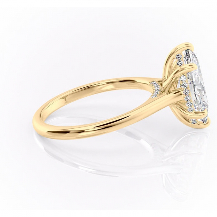 Inel de logodnă Aria din aur Galben 14kt cu moissanite tăietură marquise – Solitar rafinată pentru profil înalt | Personalizează și configurează gratuit online [2]