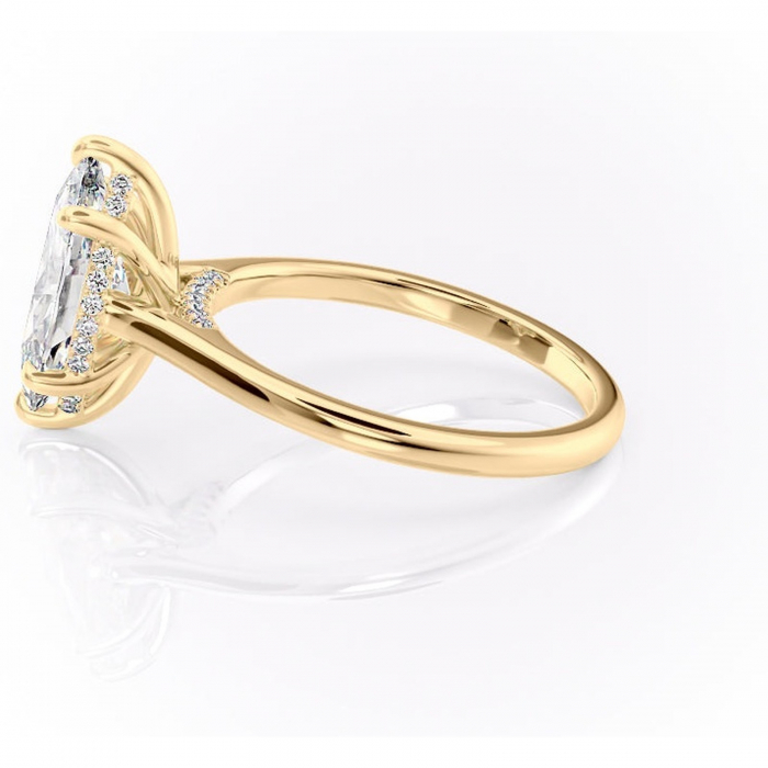 Inel de logodnă Aria din aur Galben 14kt cu moissanite tăietură marquise – Solitar rafinată pentru profil înalt | Personalizează și configurează gratuit online [6]