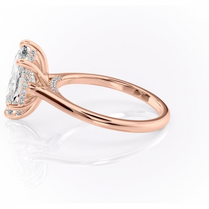 Inel de logodnă Aria din aur Rose 14kt cu moissanite tăietură marquise – Solitar rafinată pentru profil înalt | Personalizează și configurează gratuit online [6]