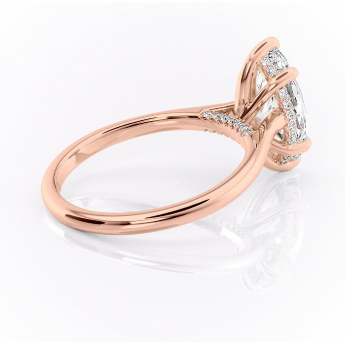 Inel de logodnă Aria din aur Rose 14kt cu moissanite tăietură marquise – Solitar rafinată pentru profil înalt | Personalizează și configurează gratuit online [3]