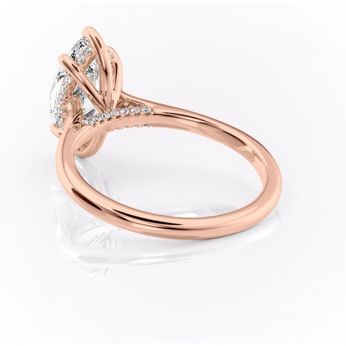 Inel de logodnă Aria din aur Rose 14kt cu moissanite tăietură marquise – Solitar rafinată pentru profil înalt | Personalizează și configurează gratuit online [4]