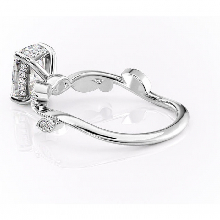 Inel de logodnă Aurelia din aur Alb 14kt cu moissanite tăietură asscher – Pietre laterale rafinată pentru profil înalt | Personalizează și configurează gratuit online [5]