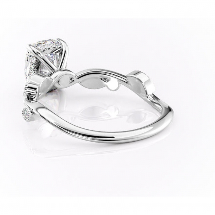 Inel de logodnă Aurelia din aur Alb 14kt cu moissanite tăietură asscher – Pietre laterale rafinată pentru profil înalt | Personalizează și configurează gratuit online [4]